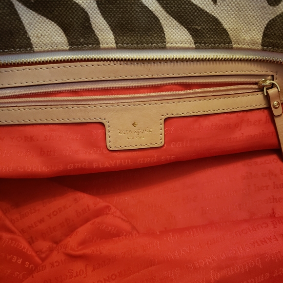 Kate Spade brown and tan zebra satchel purse - Picture 4 of 5